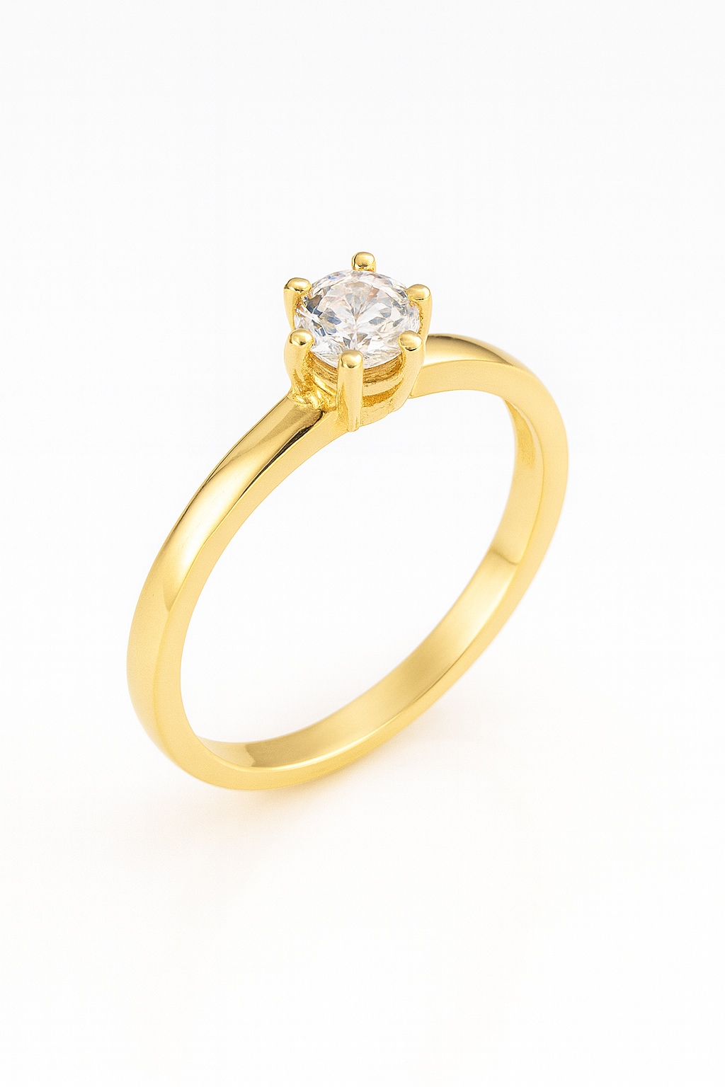 017 - Anel Solitário de Ouro Amarelo 18k/750