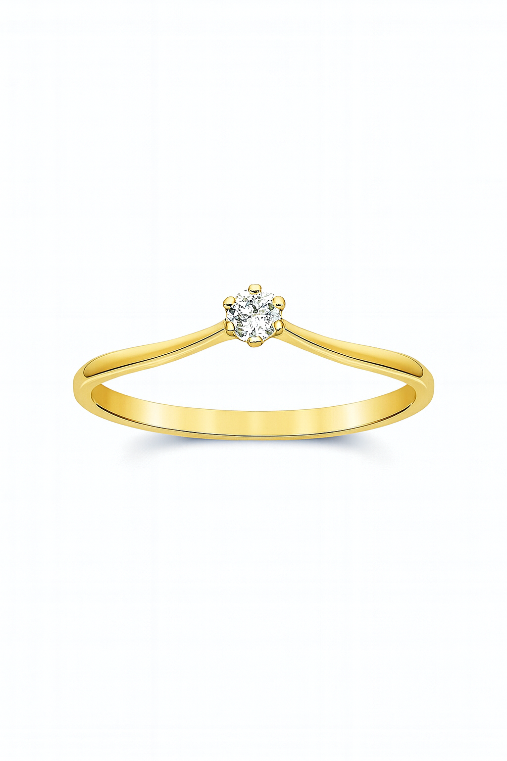 Anel Solitário de Ouro 18k/750