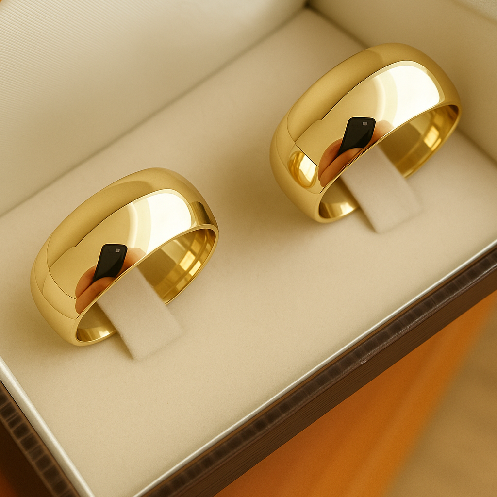 Aliança Boleada 11mm em Ouro 18k/750 