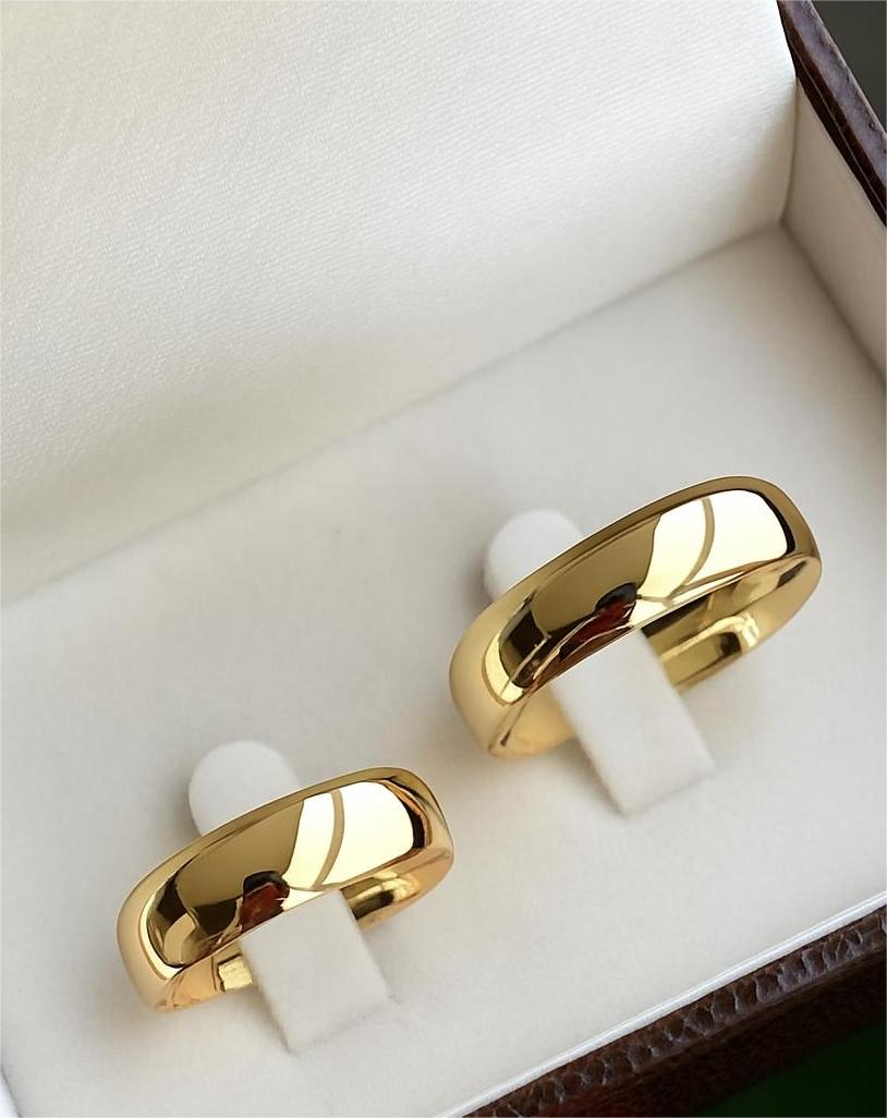 Aliança Boleada 7mm em Ouro 18k/750