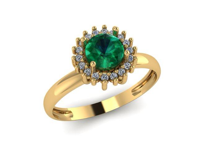 026 - Anel Solitário de Ouro Amarelo 18k/750