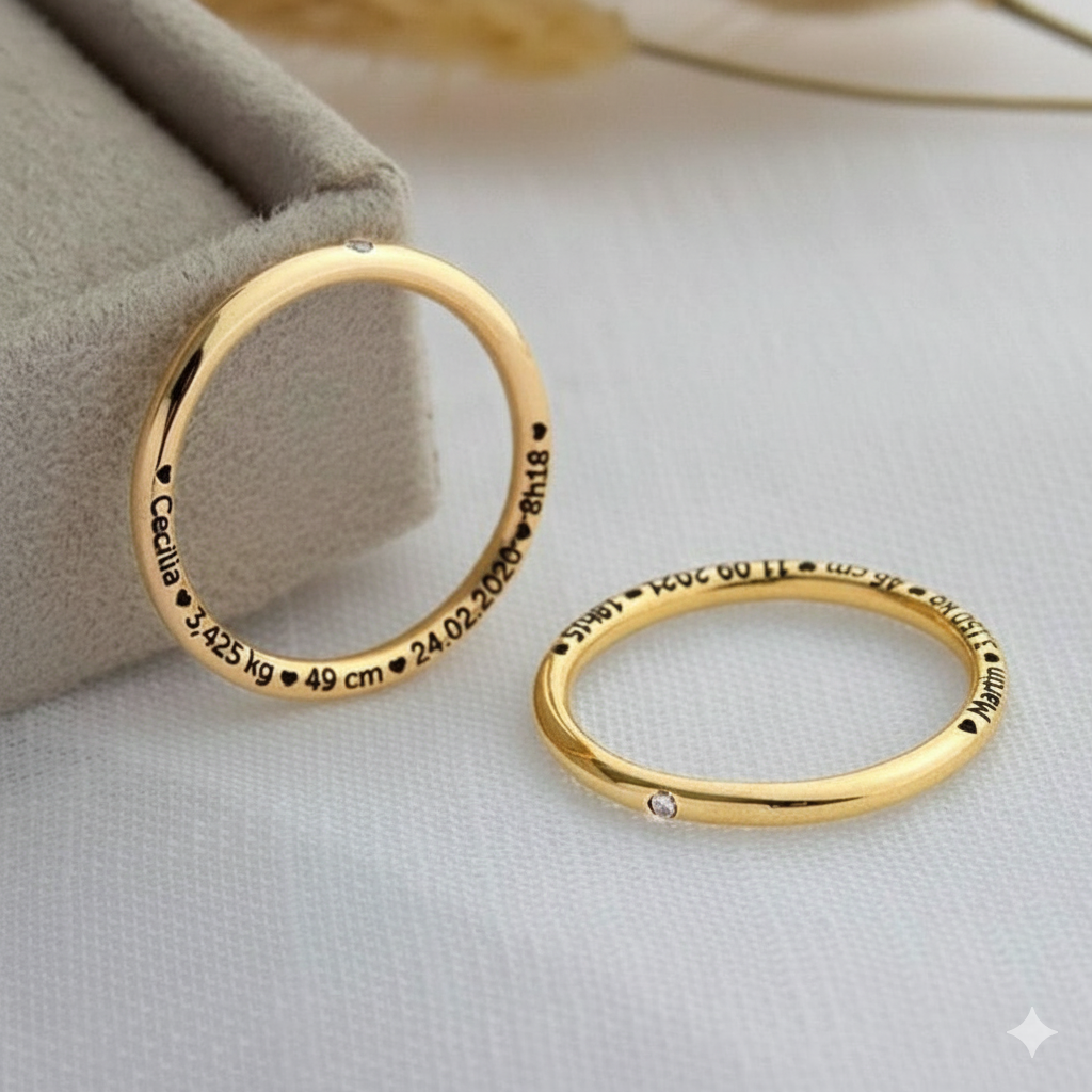 Par do Modelo boleado, cilíndrico, polido, com 2,5mm largura em Ouro Amarelo - Tradicional 18k/750