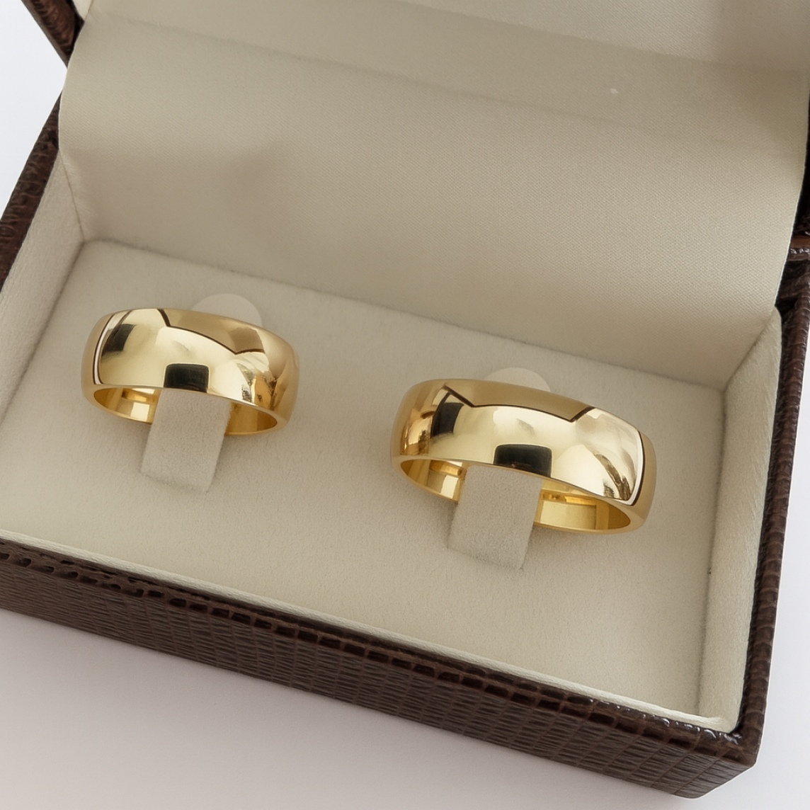 Aliança Boleada 9mm em Ouro 18k/750