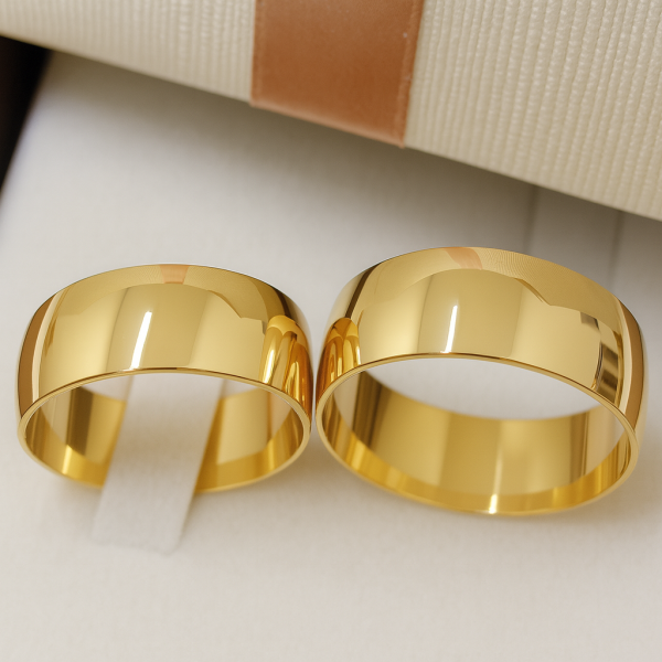 Aliança Boleada 13mm em Ouro 18k/750 