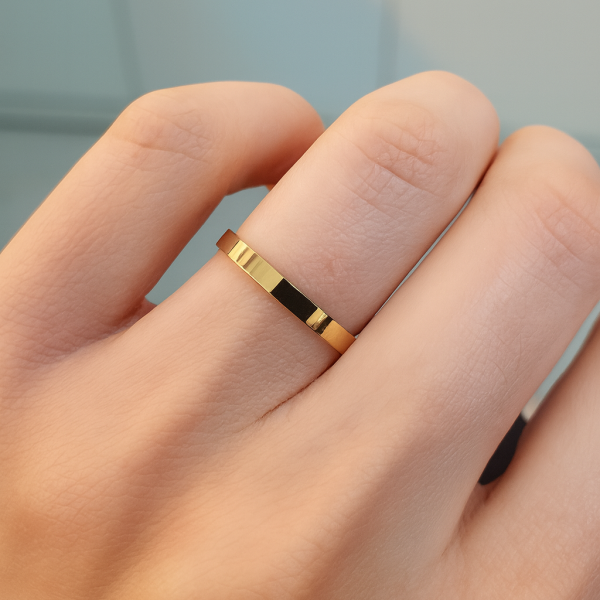 Aliança Reta 2mm em Ouro 18k/750 