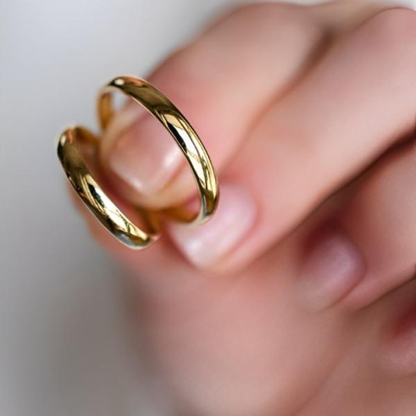 Aliança Boleada 4mm em Ouro 18k/750 