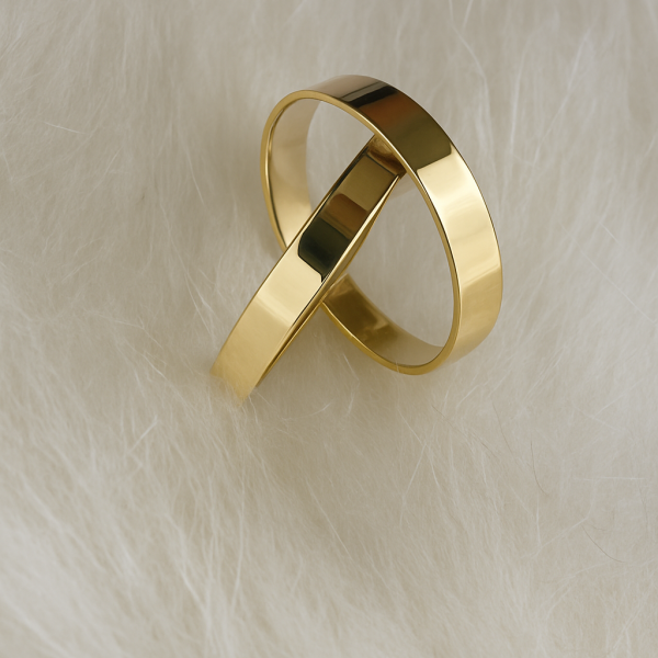 Aliança Reta 4mm em Ouro 18k/750