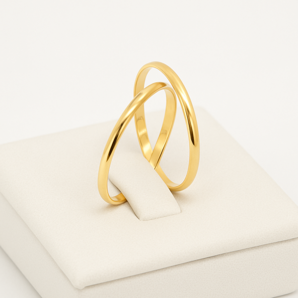 Aliança Boleada 2mm em Ouro 18k/750 