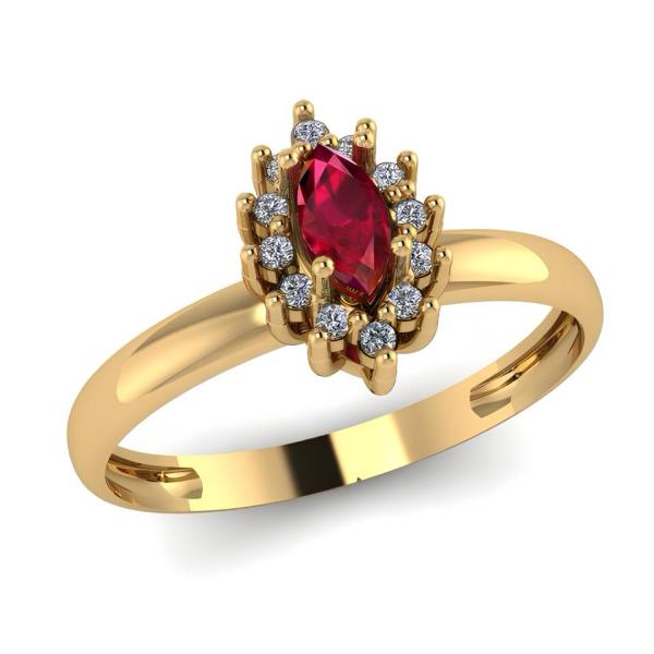 028 - Anel Solitário de Ouro Amarelo 18k/750