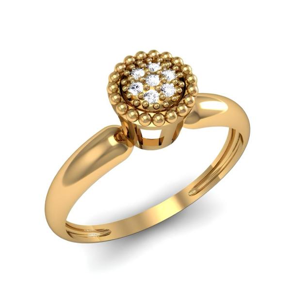 021 - Anel Solitário de Ouro Amarelo 18k/750