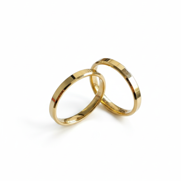 Aliança Chanfrada 3mm em Ouro 18k/750 